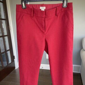 J Crew Wool Blend Pants Women's size 2 Red